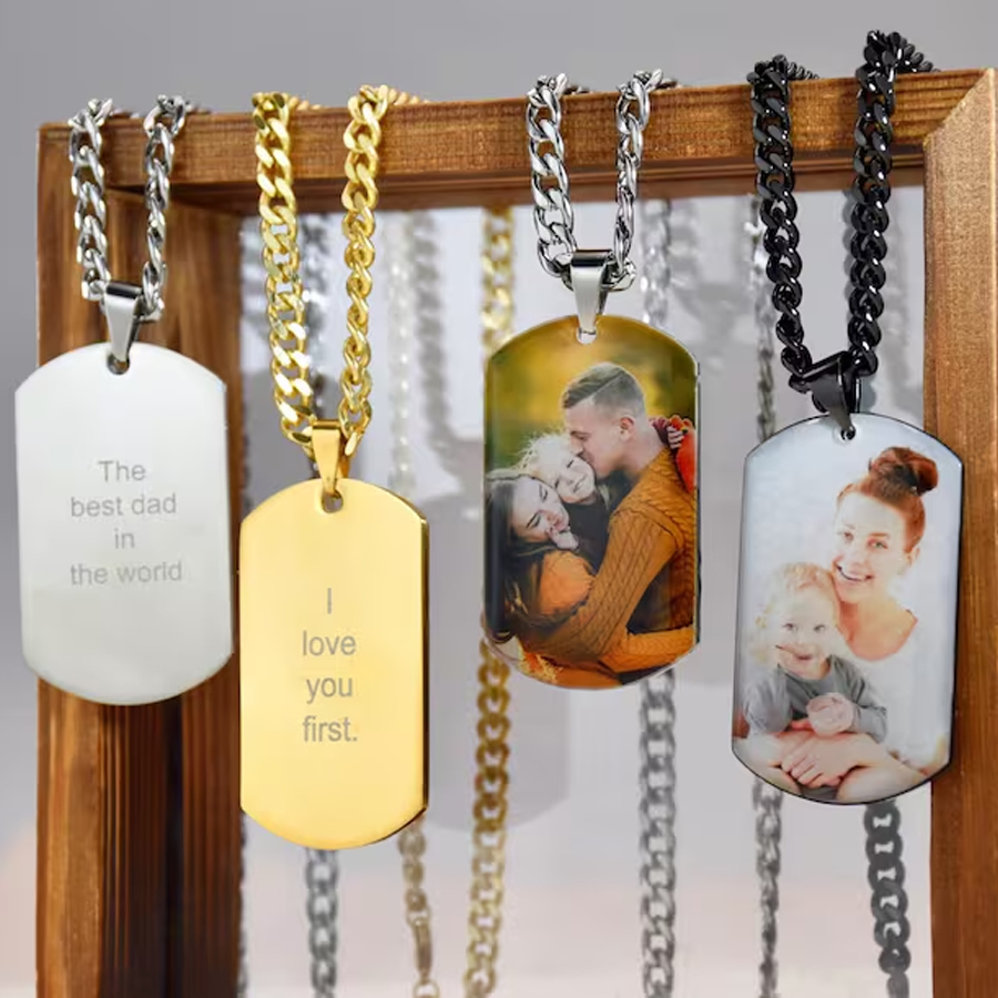 Women Accessories Gift Box - Acheerup Engrave Colorful Photo Dogtag Pendant