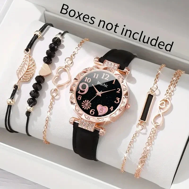 Women Accessories Gift Box - 6PCS/Set Women Watch Cute Heart Dial