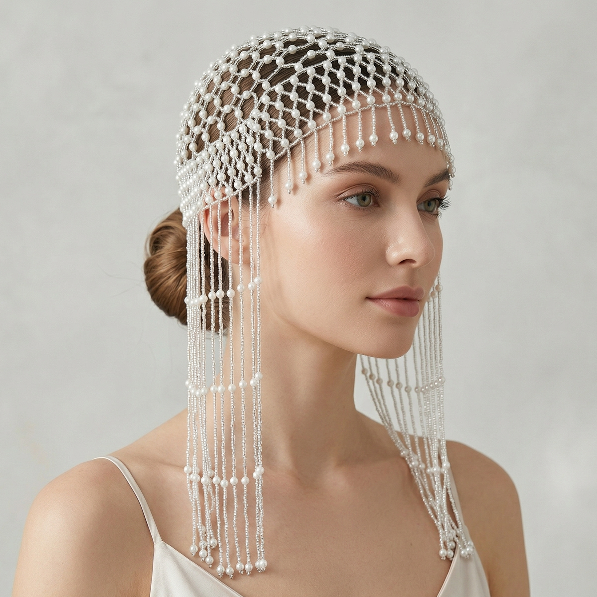 Luxury Pearls Beaded Headwrap  - Women Accessories For Wedding บทวิจารณ์และราคา