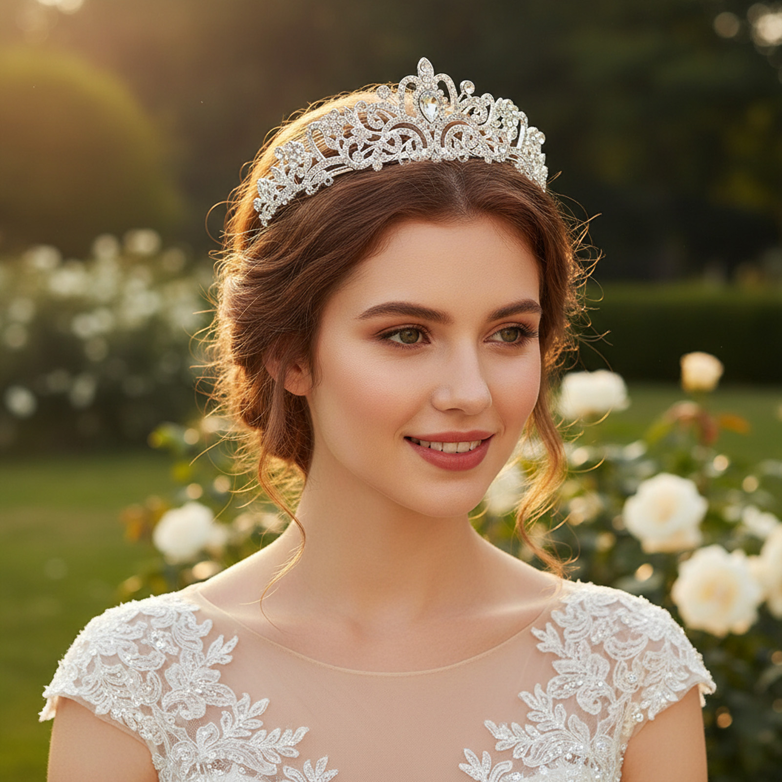 Elegant Bridal Crown Sparkly R - Women Accessories For Wedding บทวิจารณ์และราคา