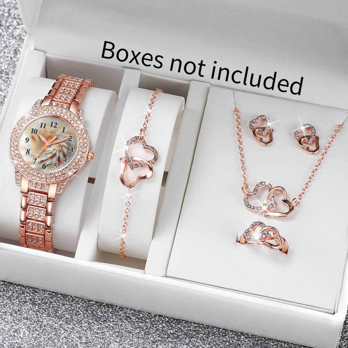 6PCS Luxury Rhinestone Women Q - Women Accessories Gift Box บทวิจารณ์และราคา
