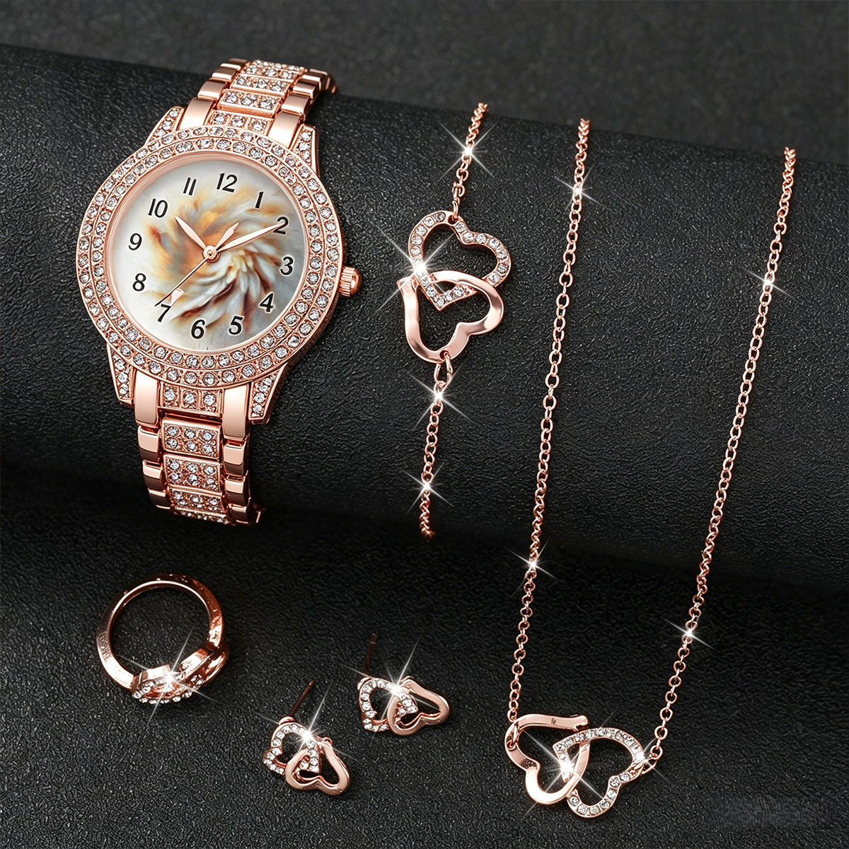 6PCS Luxury Rhinestone Women Q - Women Accessories Gift Box บทวิจารณ์และราคา