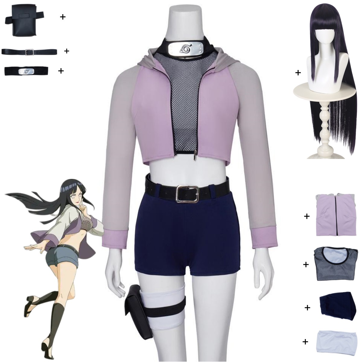 Anime Hyuga Hinata Cosplay Cos - Women Accessories Bag บทวิจารณ์และราคา
