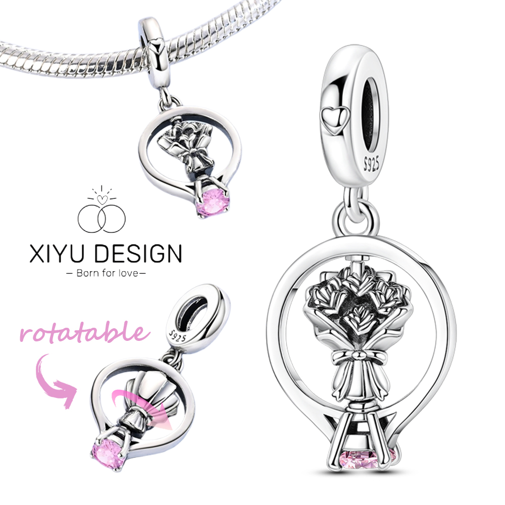 925 Silver Charm Bead Rotatabl - Women Accessories Bouquet บทวิจารณ์และราคา
