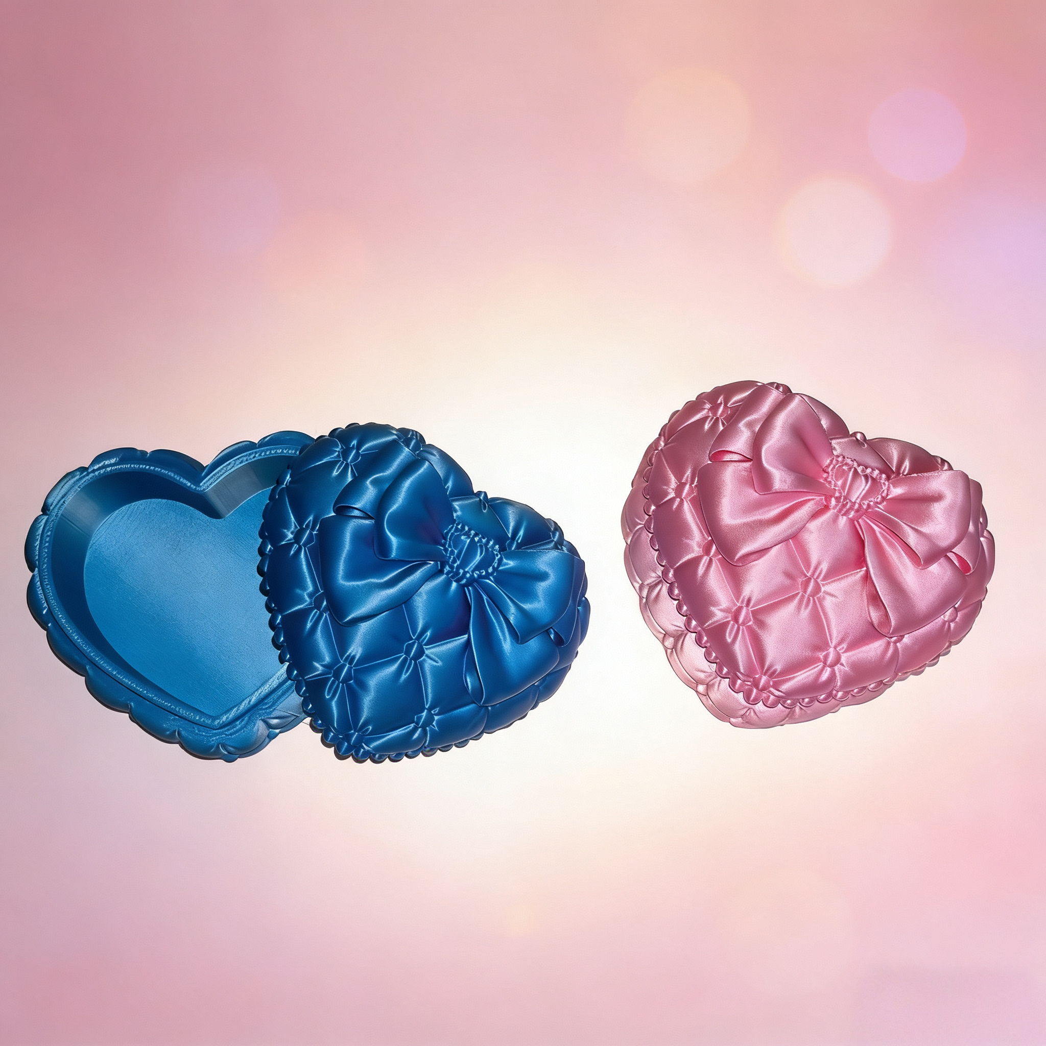 Silk Heart-Shaped Jewelry Box  - Women Accessories Gift Box บทวิจารณ์และราคา