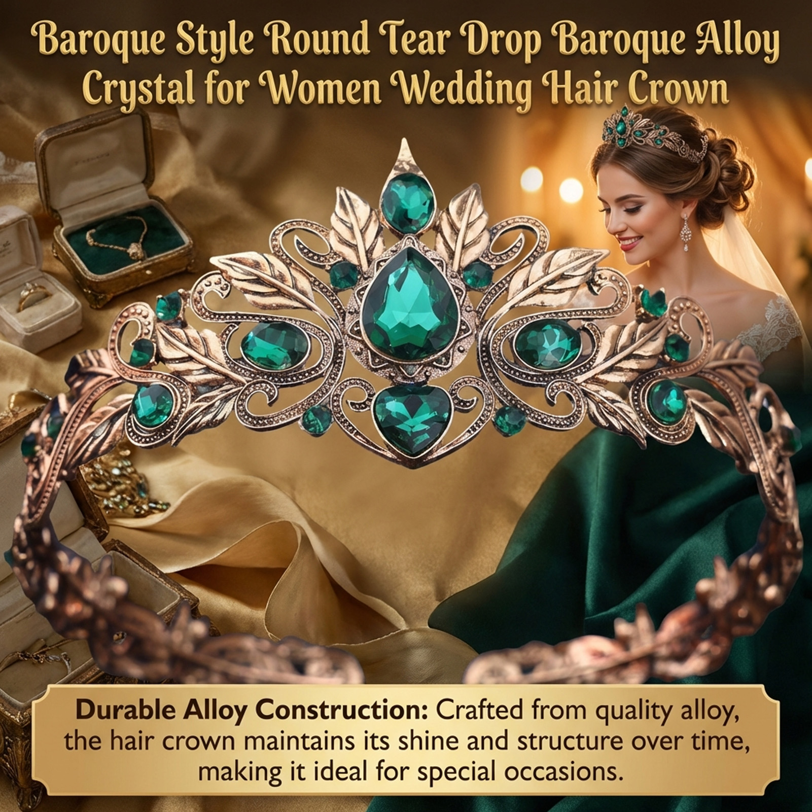 Baroque Style Round Tear Drop  - Women Accessories For Wedding บทวิจารณ์และราคา