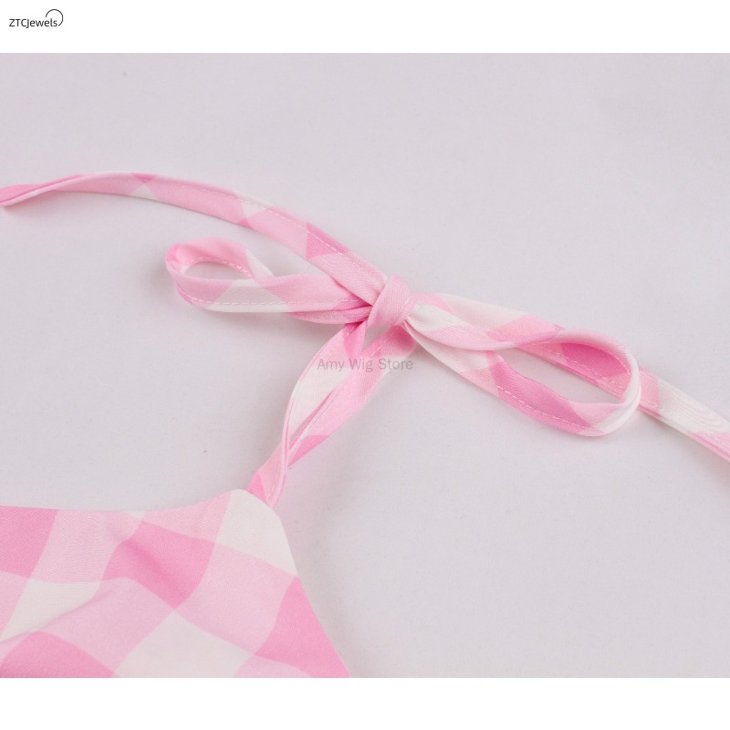 Summer Pink Plaid Dress for Wo - Women'S Accessories In The 1950S บทวิจารณ์และราคา