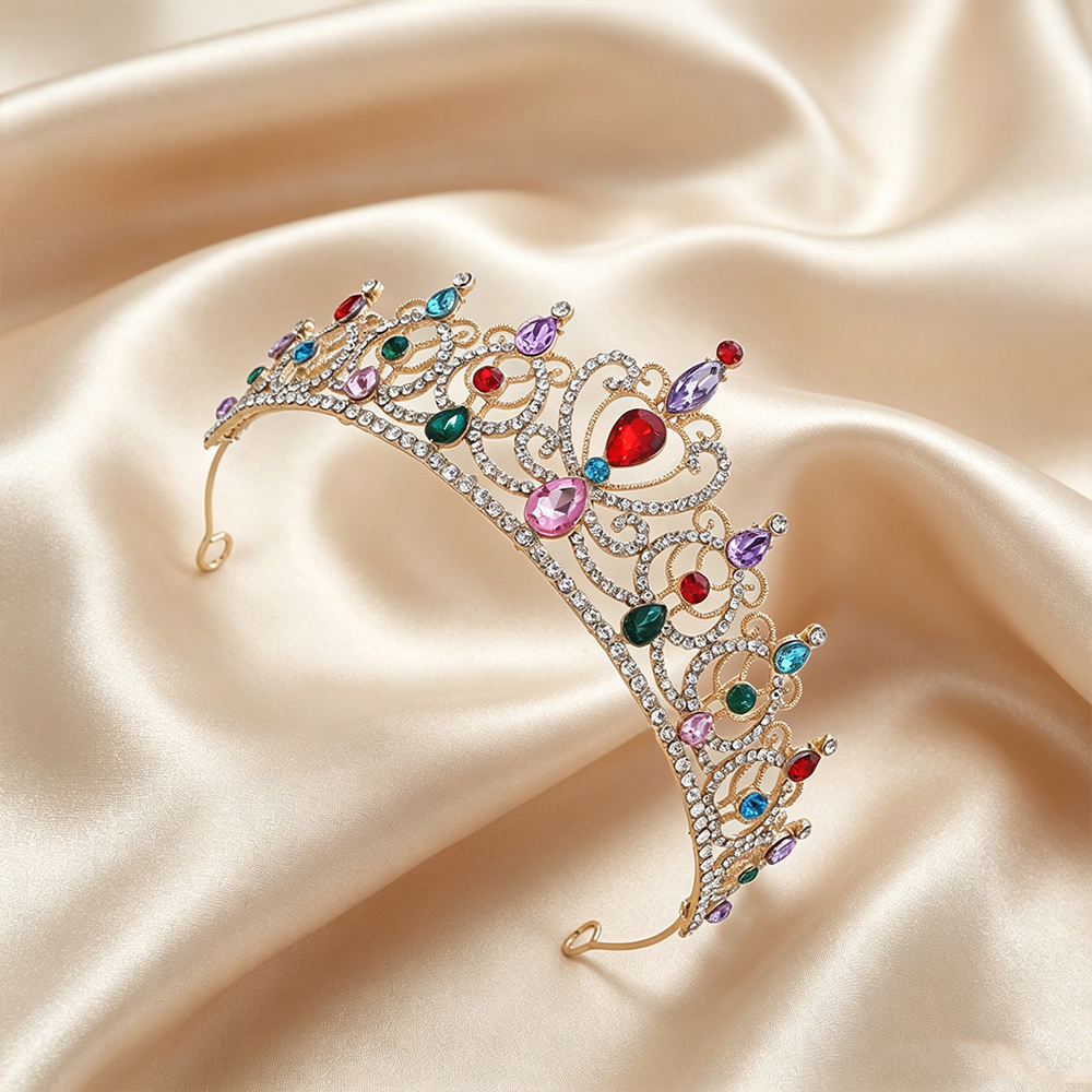 Luxury Vintage Gold Tiara Crow - Women Accessories For Wedding บทวิจารณ์และราคา