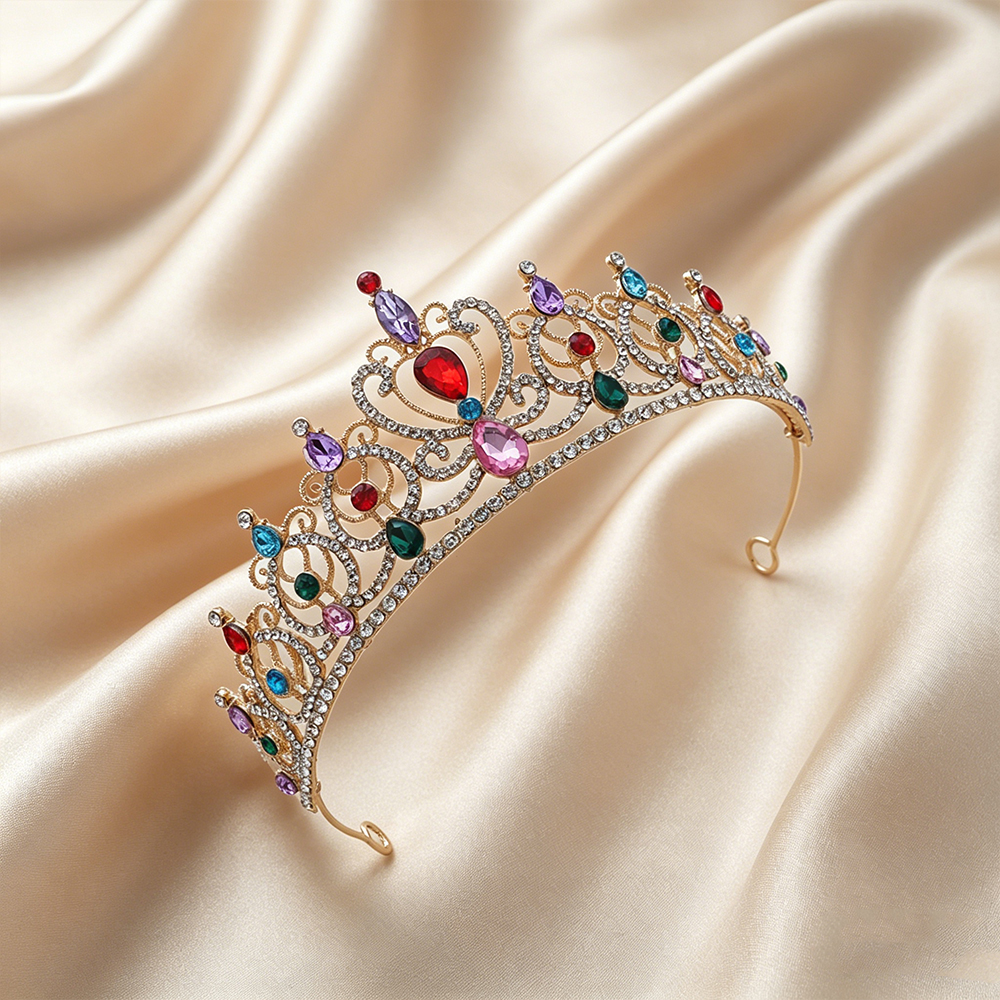 Luxury Vintage Gold Tiara Crow - Women Accessories For Wedding บทวิจารณ์และราคา
