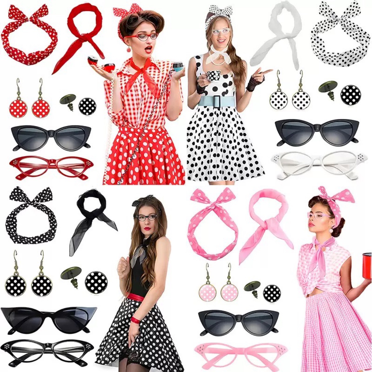 1950s Retro Party Cosplay Dres - Women'S Accessories In The 1950S บทวิจารณ์และราคา