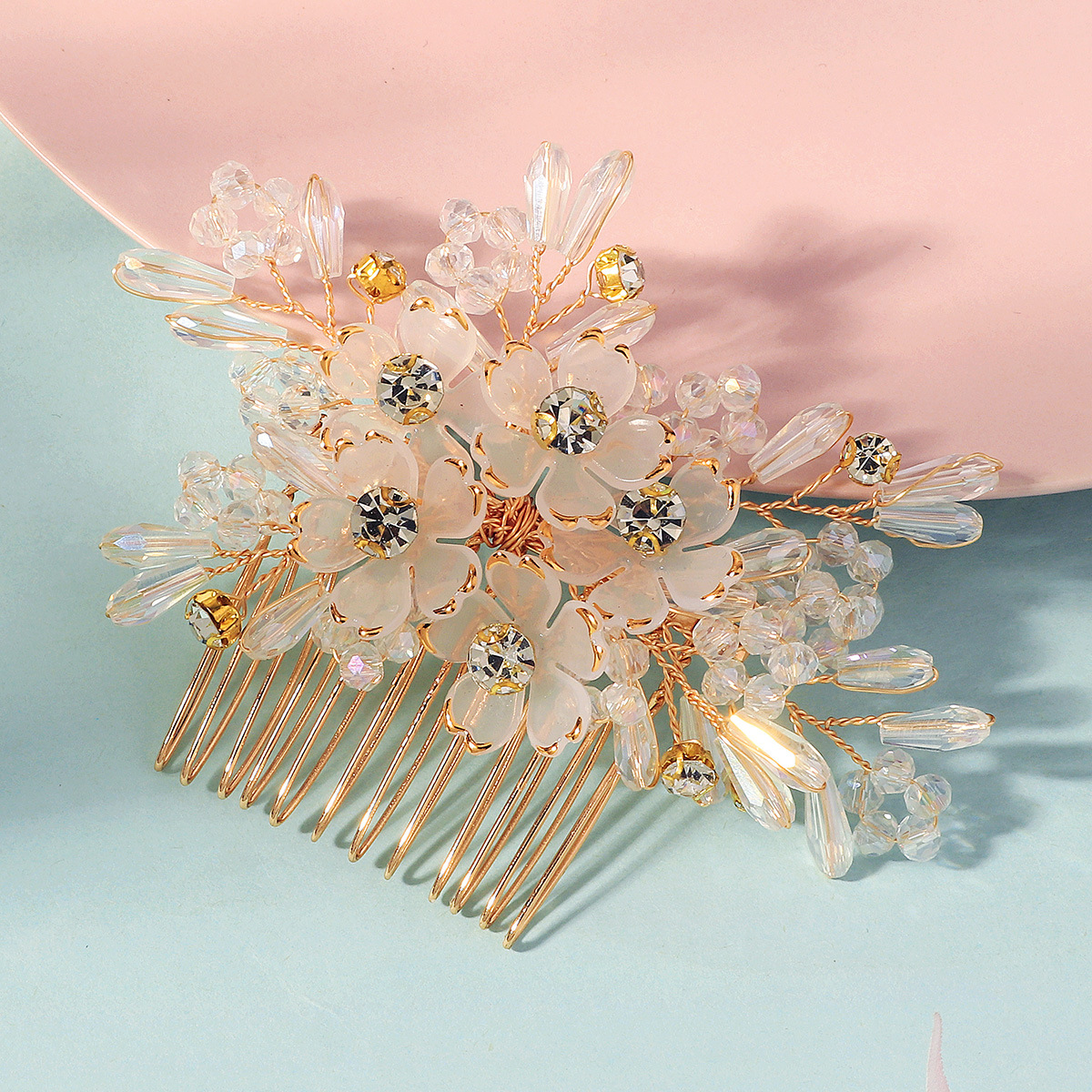 Hair Comb Crystal Flower Beade - Women Accessories For Wedding บทวิจารณ์และราคา