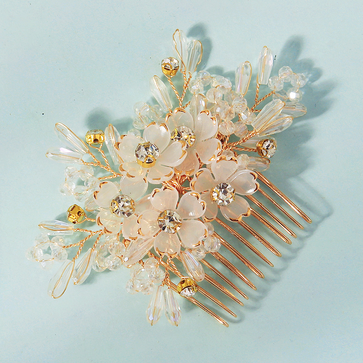 Hair Comb Crystal Flower Beade - Women Accessories For Wedding บทวิจารณ์และราคา