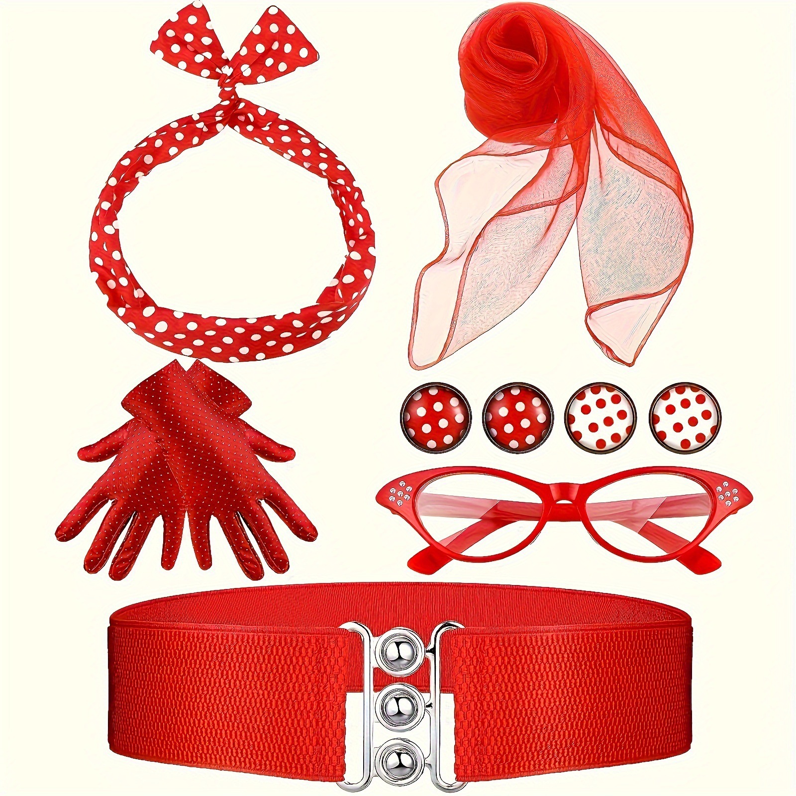 50s 80s Disco Party Costume Ac - Women'S Accessories In The 1950S บทวิจารณ์และราคา
