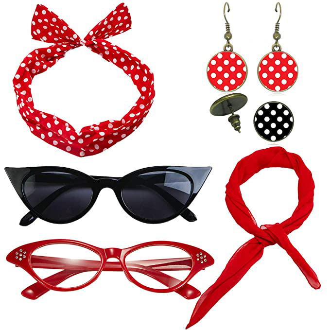 50s 80s Disco Party Costume Ac - Women'S Accessories In The 1950S บทวิจารณ์และราคา
