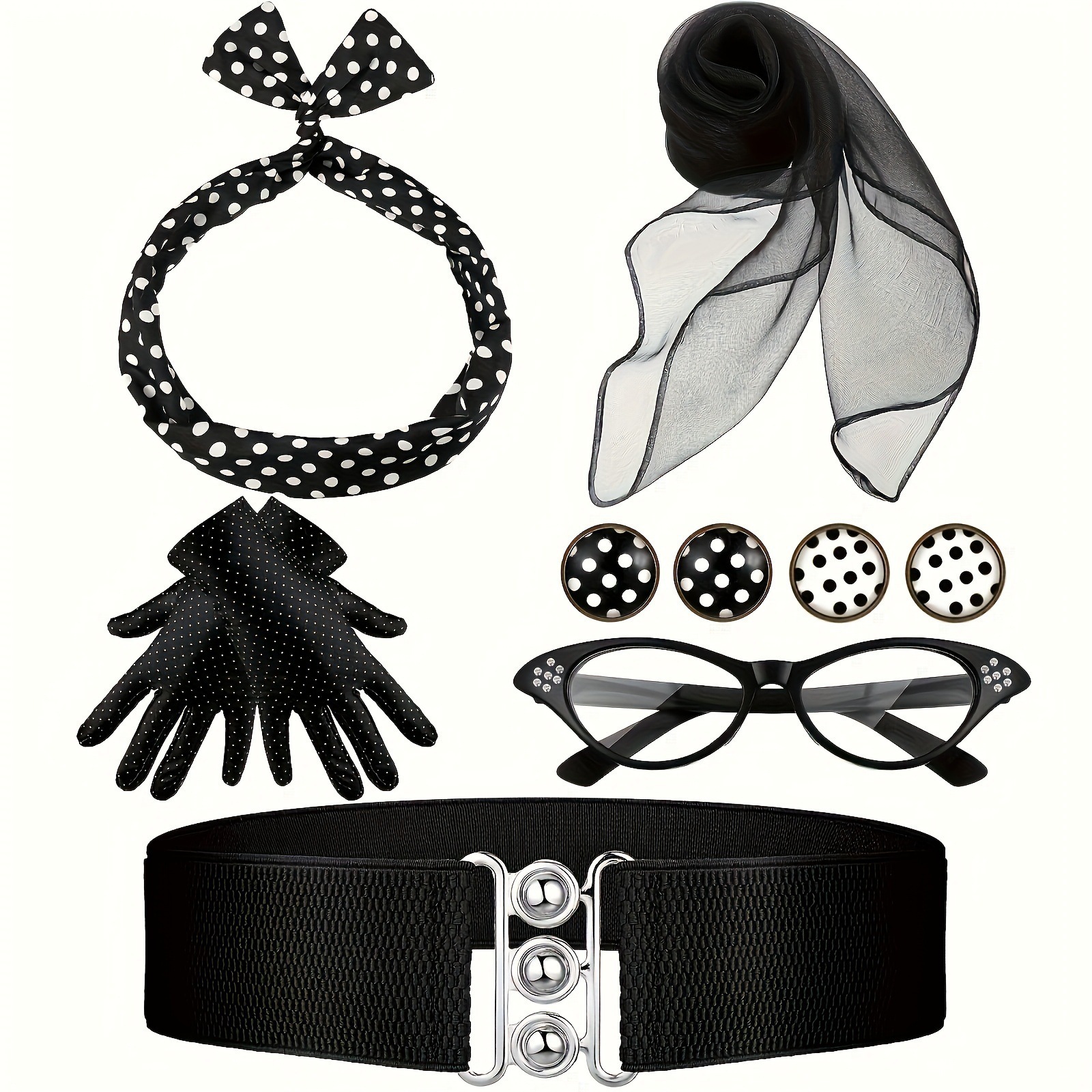 50s 80s Disco Party Costume Ac - Women'S Accessories In The 1950S บทวิจารณ์และราคา