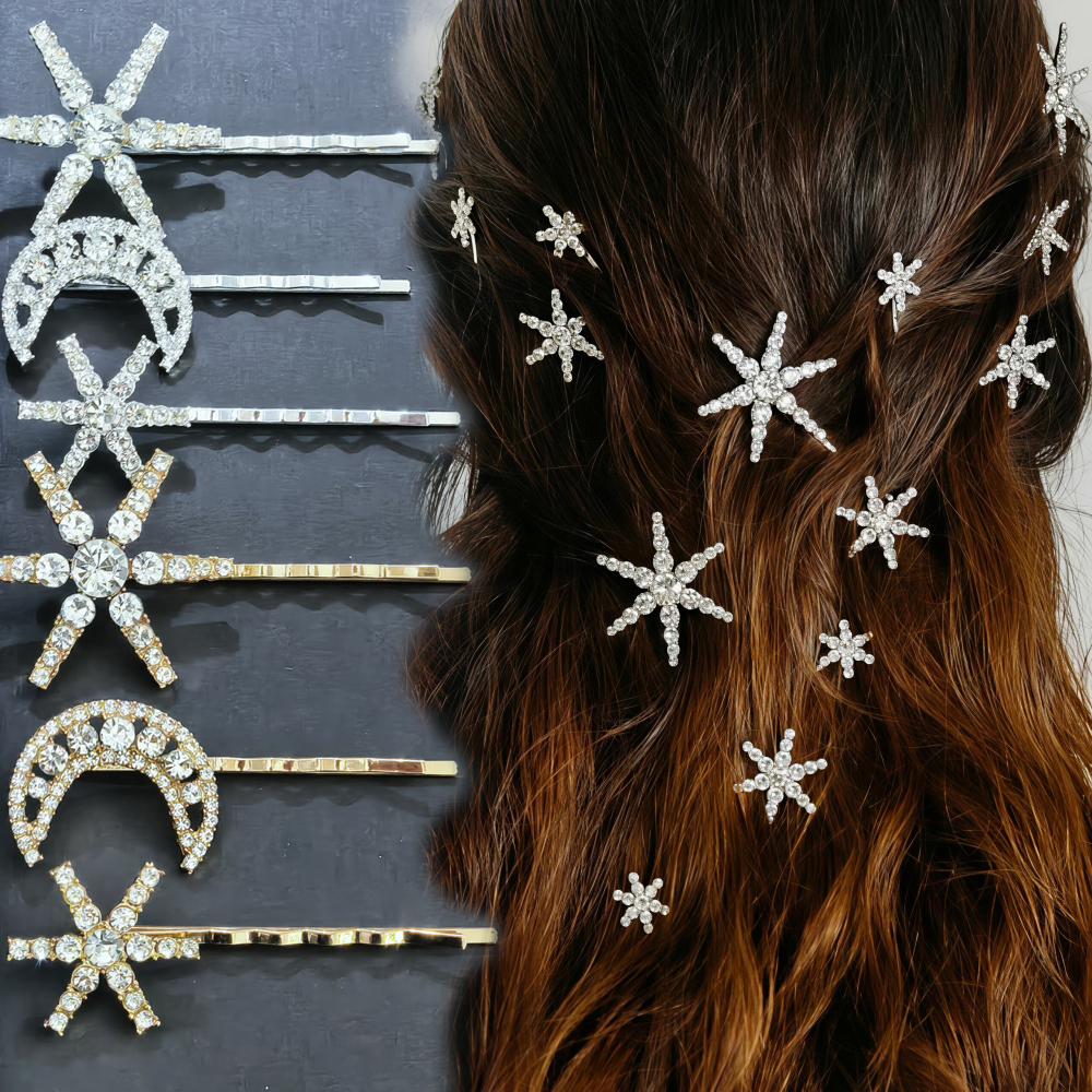 3/4 pcs set Crystal Star Hairp - Women'S Formal Accessories บทวิจารณ์และราคา