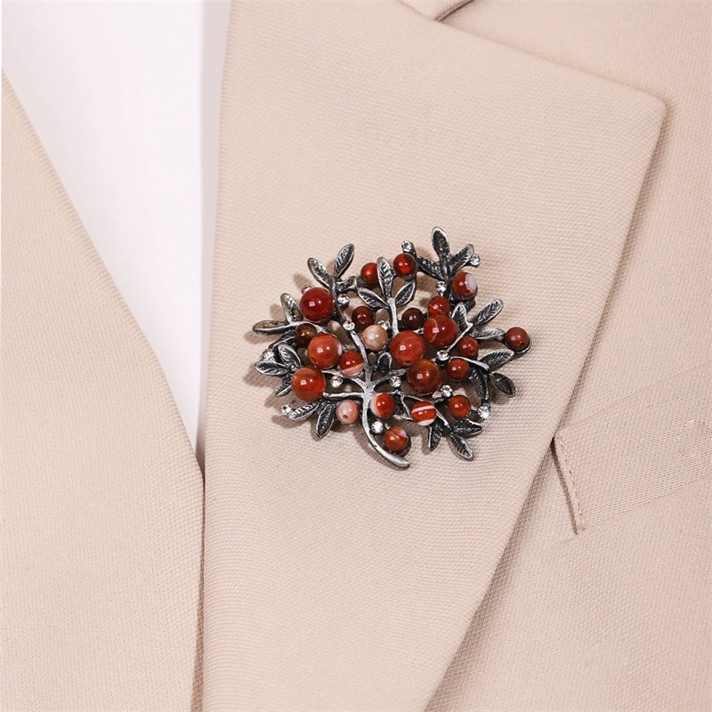 Red Rhinestone Trees Brooch Na - Women Accessories Bouquet บทวิจารณ์และราคา