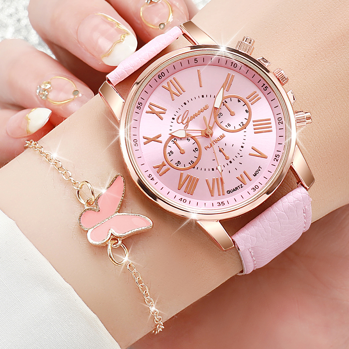 6PCS/Set Fashion Women Watches - Women Accessories Gift Box บทวิจารณ์และราคา