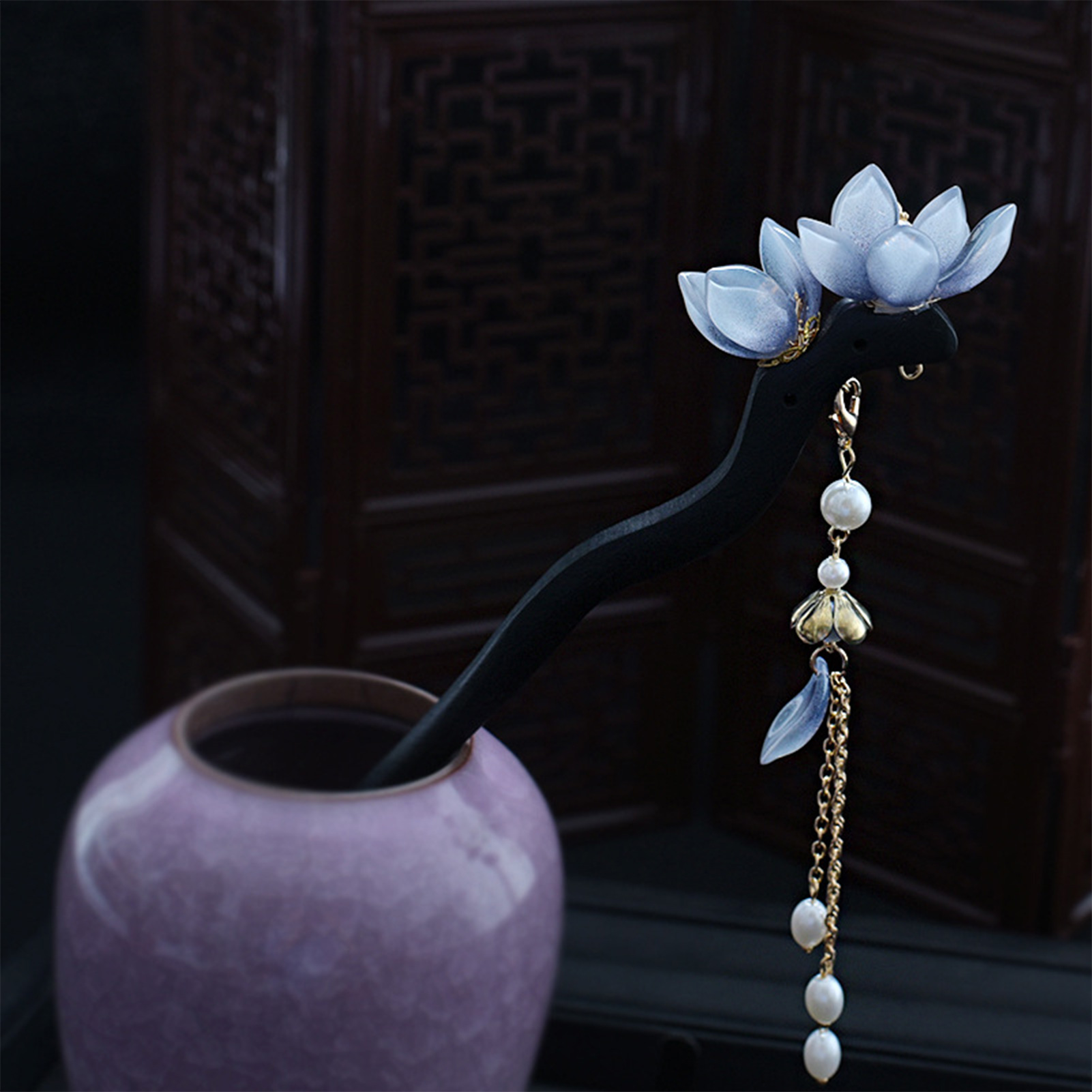 Blue Flower Hair Stick Vintage - Women'S Formal Accessories บทวิจารณ์และราคา
