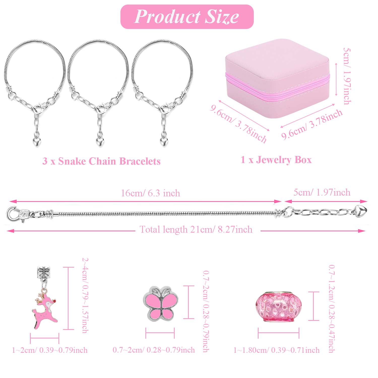 68pcs pink beaded jewelry set, - Women Accessories Gift Box บทวิจารณ์และราคา