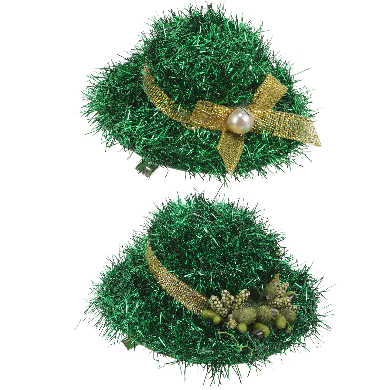 2Pcs Green Hat Hair Clips Top  - Women Accessories Bouquet บทวิจารณ์และราคา
