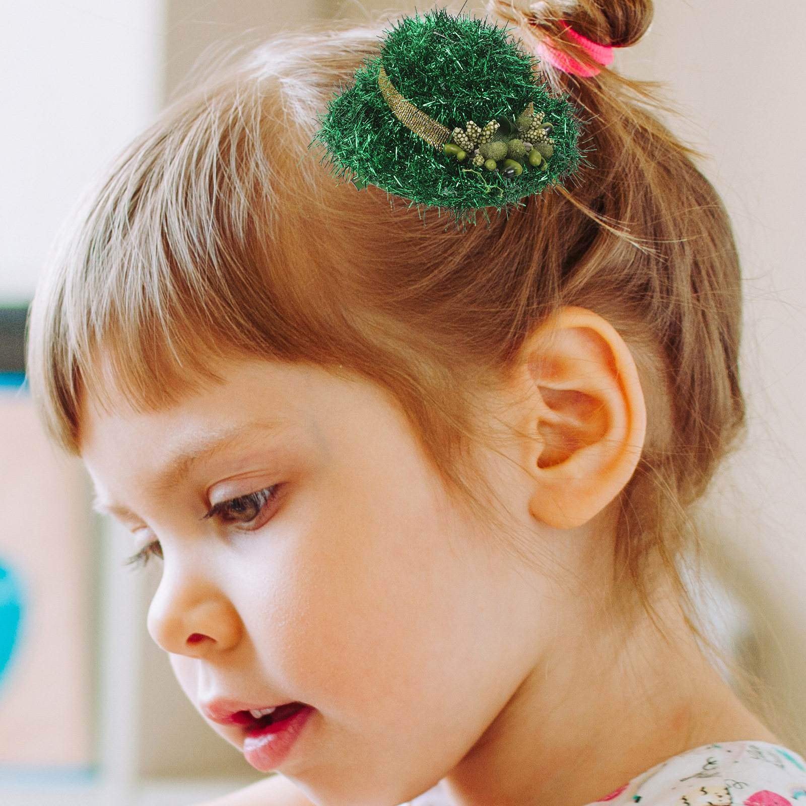 2Pcs Green Hat Hair Clips Top  - Women Accessories Bouquet บทวิจารณ์และราคา