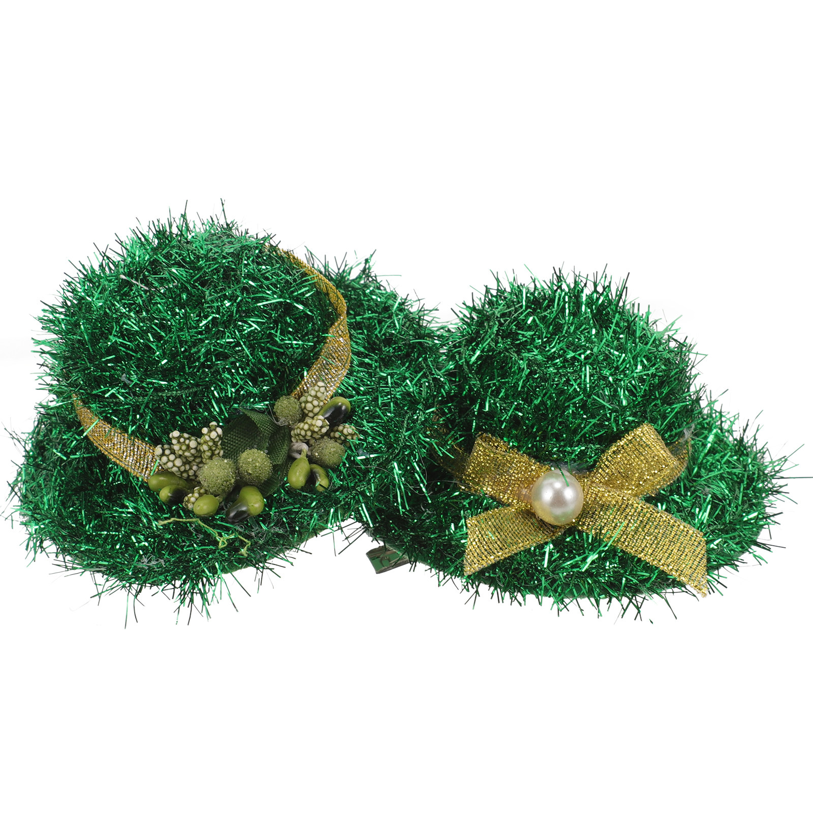 2Pcs Green Hat Hair Clips Top  - Women Accessories Bouquet บทวิจารณ์และราคา