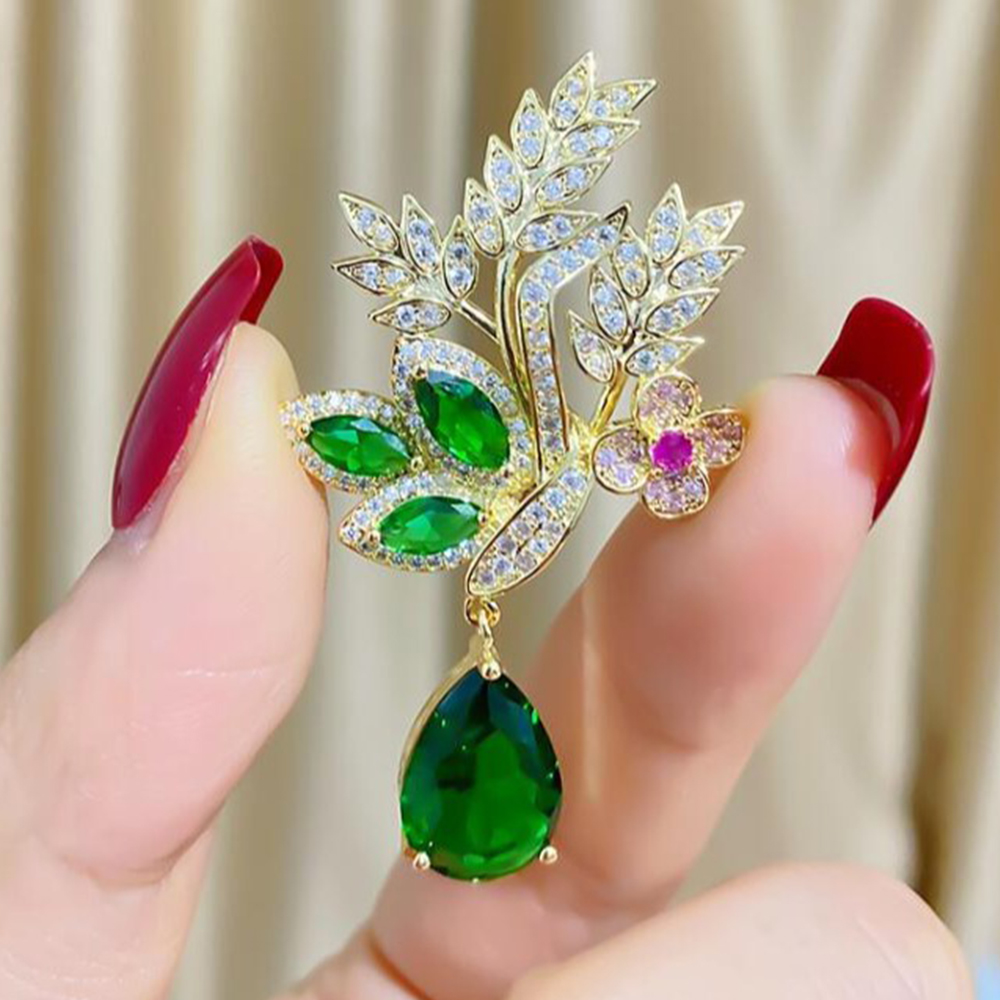 Fashion Green Yellow Leaves Fl - Women Accessories Bouquet บทวิจารณ์และราคา