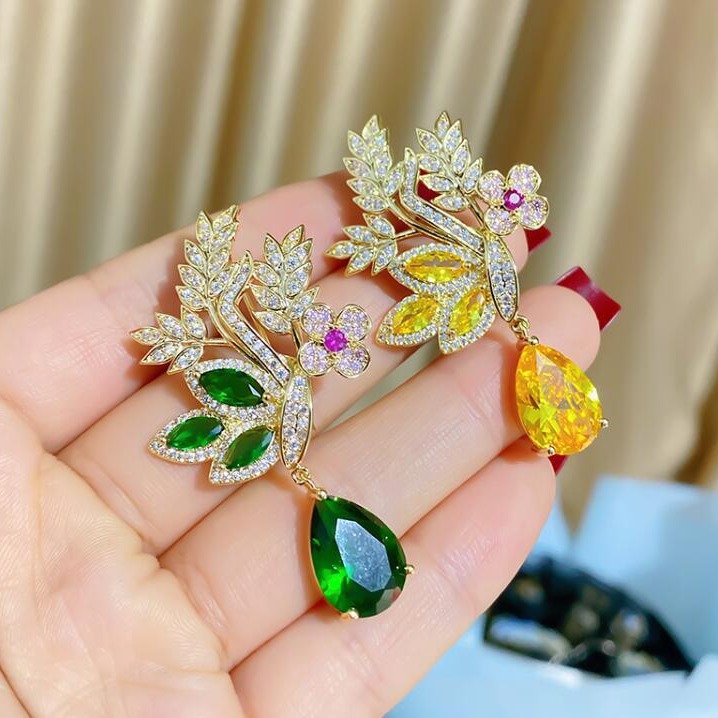 Fashion Green Yellow Leaves Fl - Women Accessories Bouquet บทวิจารณ์และราคา