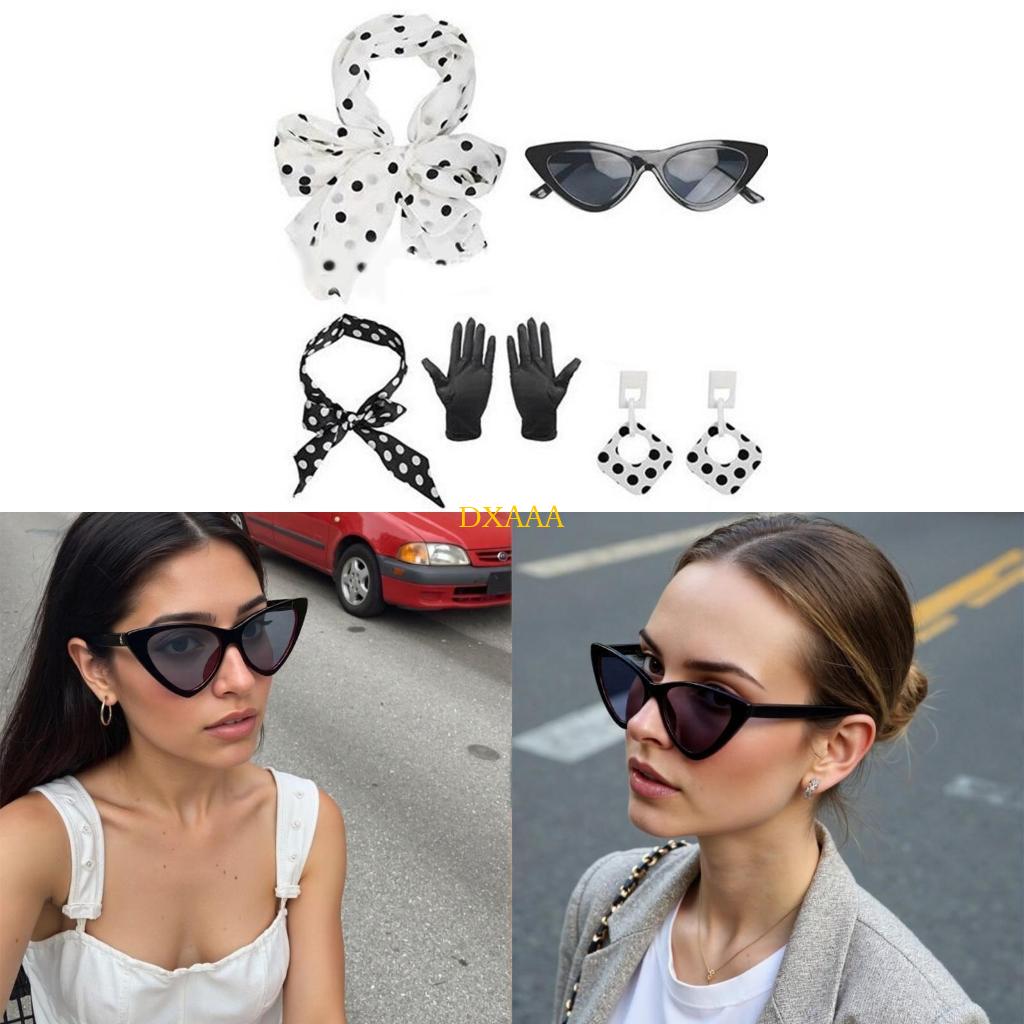 DXAA 1950s Costumes Scarf Cats - Women'S Accessories In The 1950S บทวิจารณ์และราคา