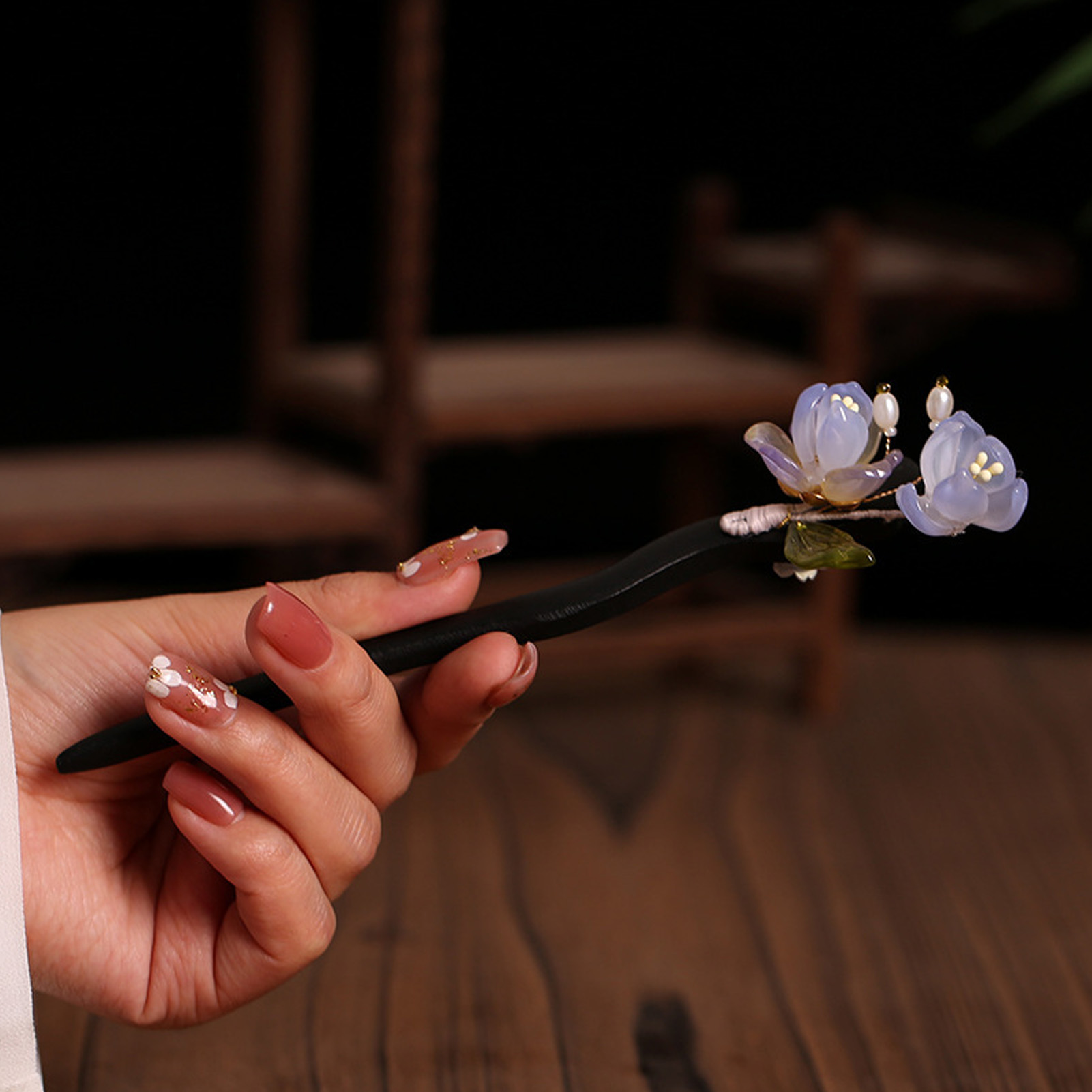 Vintage Wooden Flower Hairpin  - Women'S Formal Accessories บทวิจารณ์และราคา